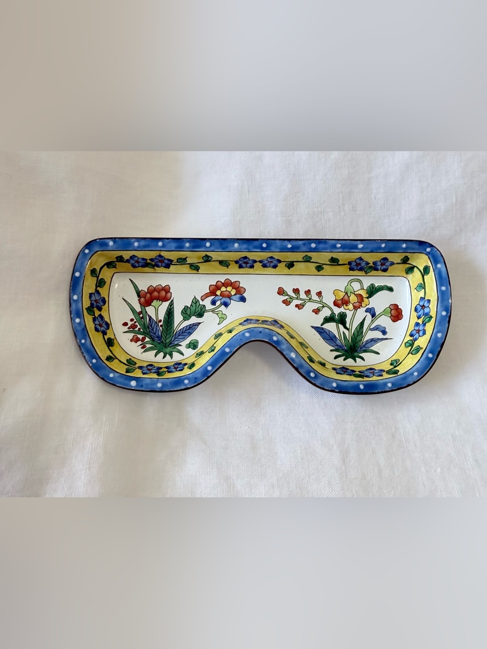Kelvin Chen | No. 253 2002 | Boho Floral Enamel Eyeglasses Holder | Trinket Tray
